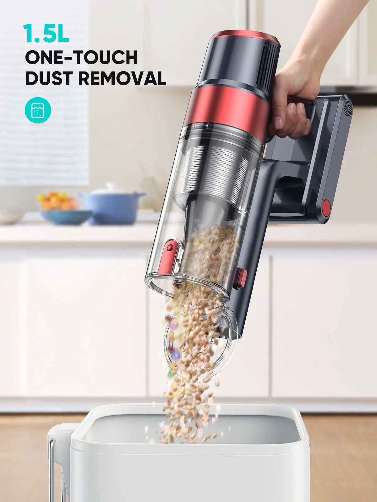 Airvax S13 Pro Cordless Vacuum 1.5 one touch dust removal