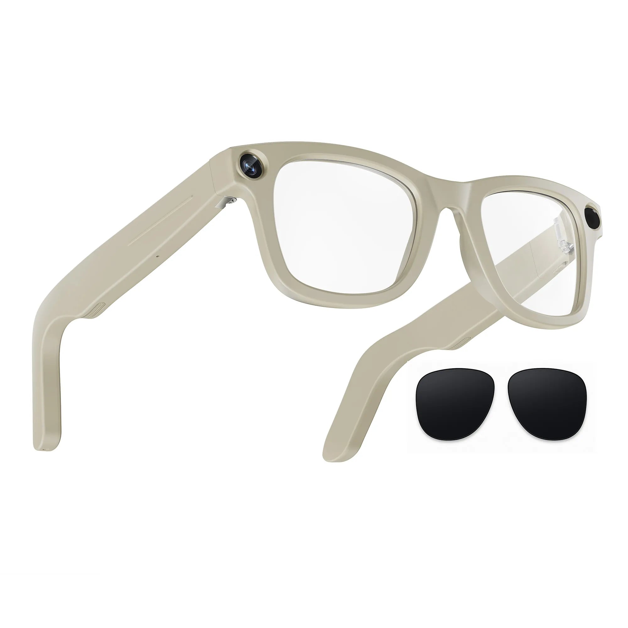 Bossimart Smart AI Glasses beige with white background