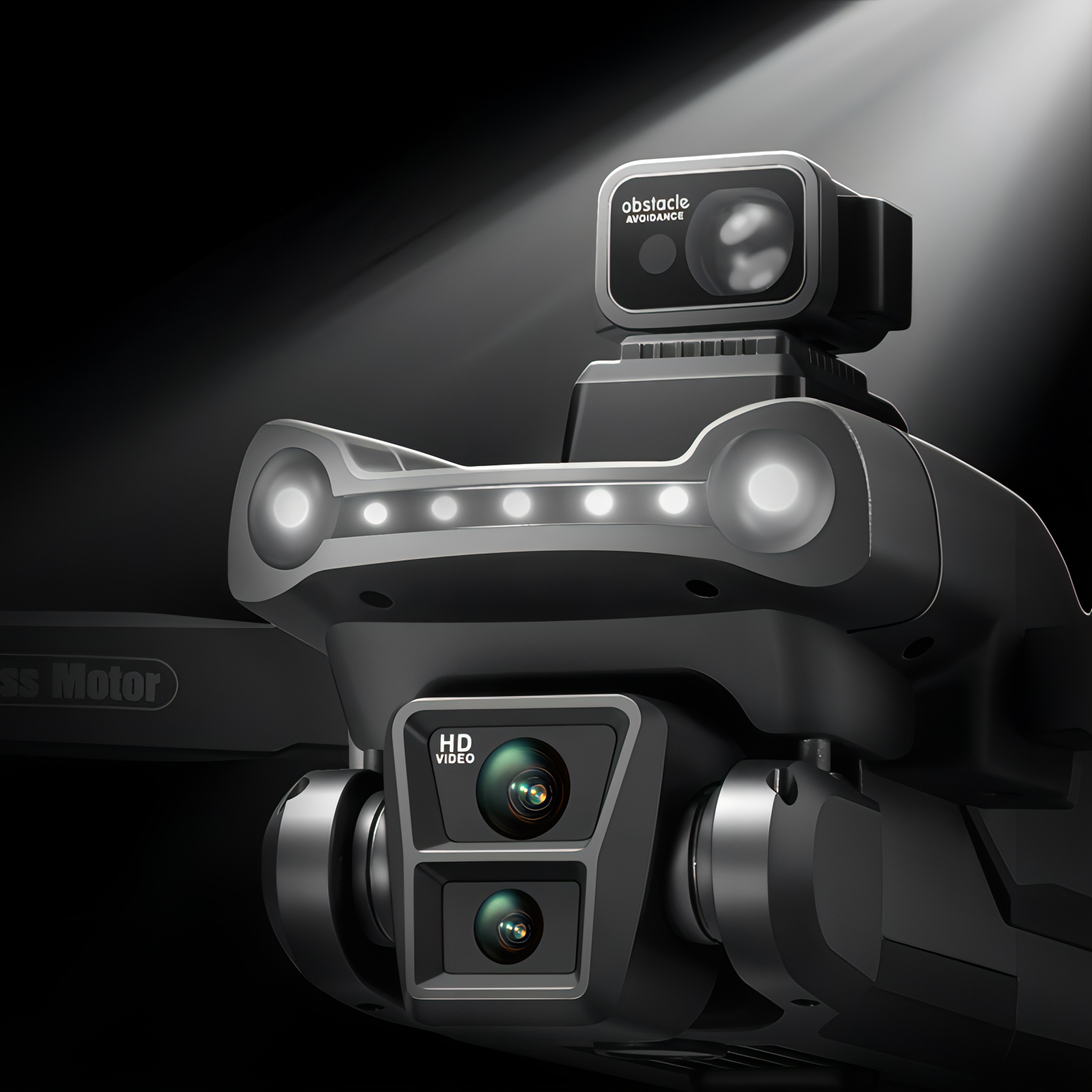 Eonvy Air+ drone with camera and lights on a dark background