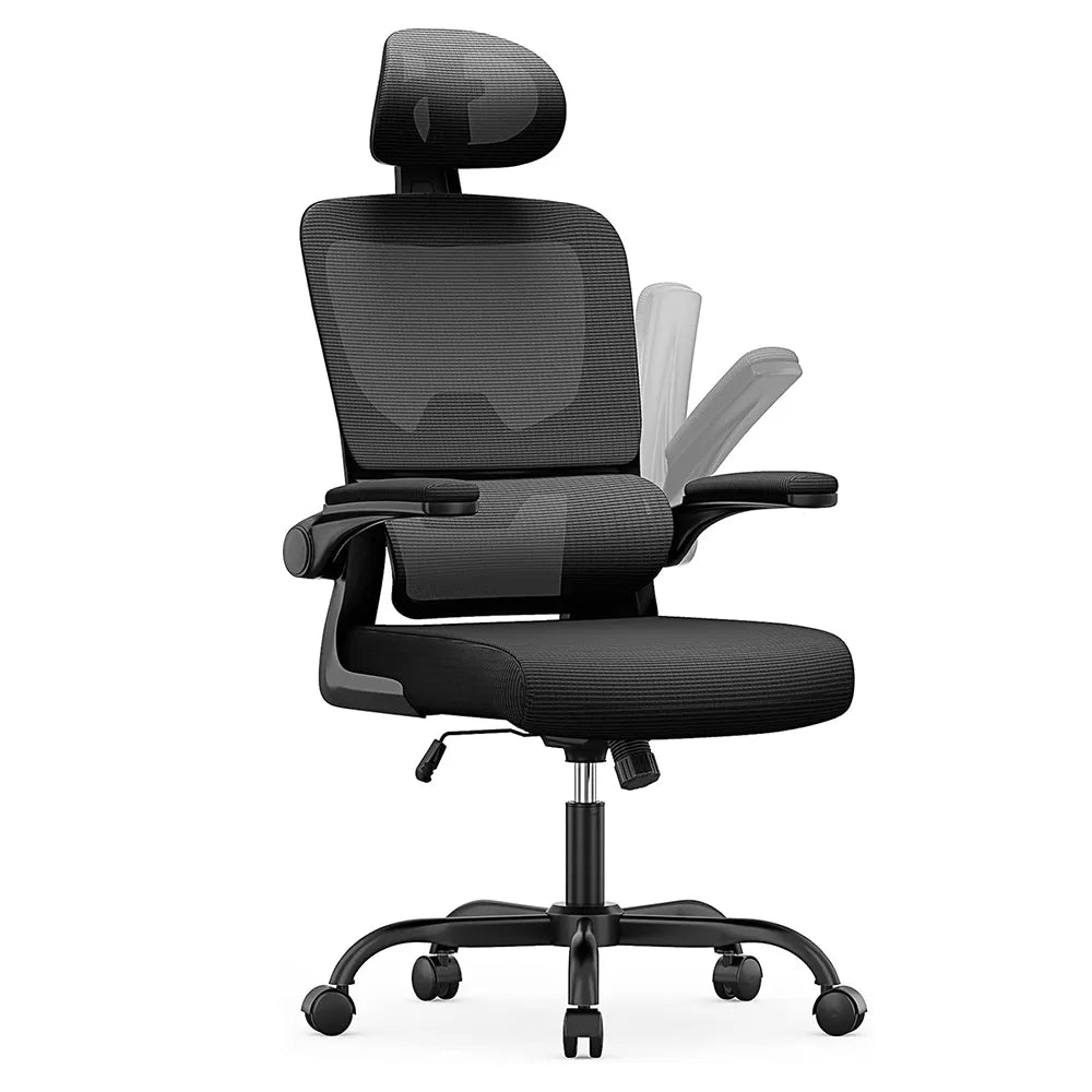 Black Ocanvas Office Chair with mesh backrest on a white background