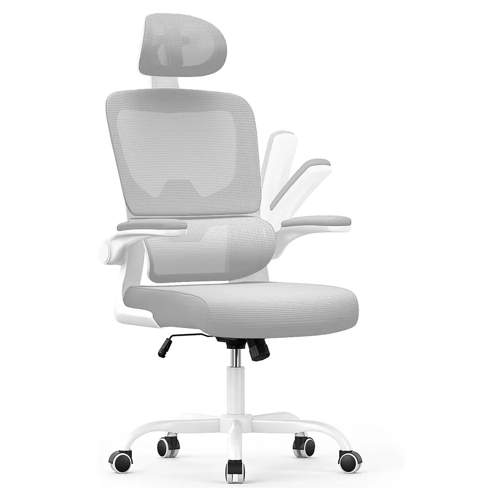White Ocanvas Office Chair with headrest on a white background