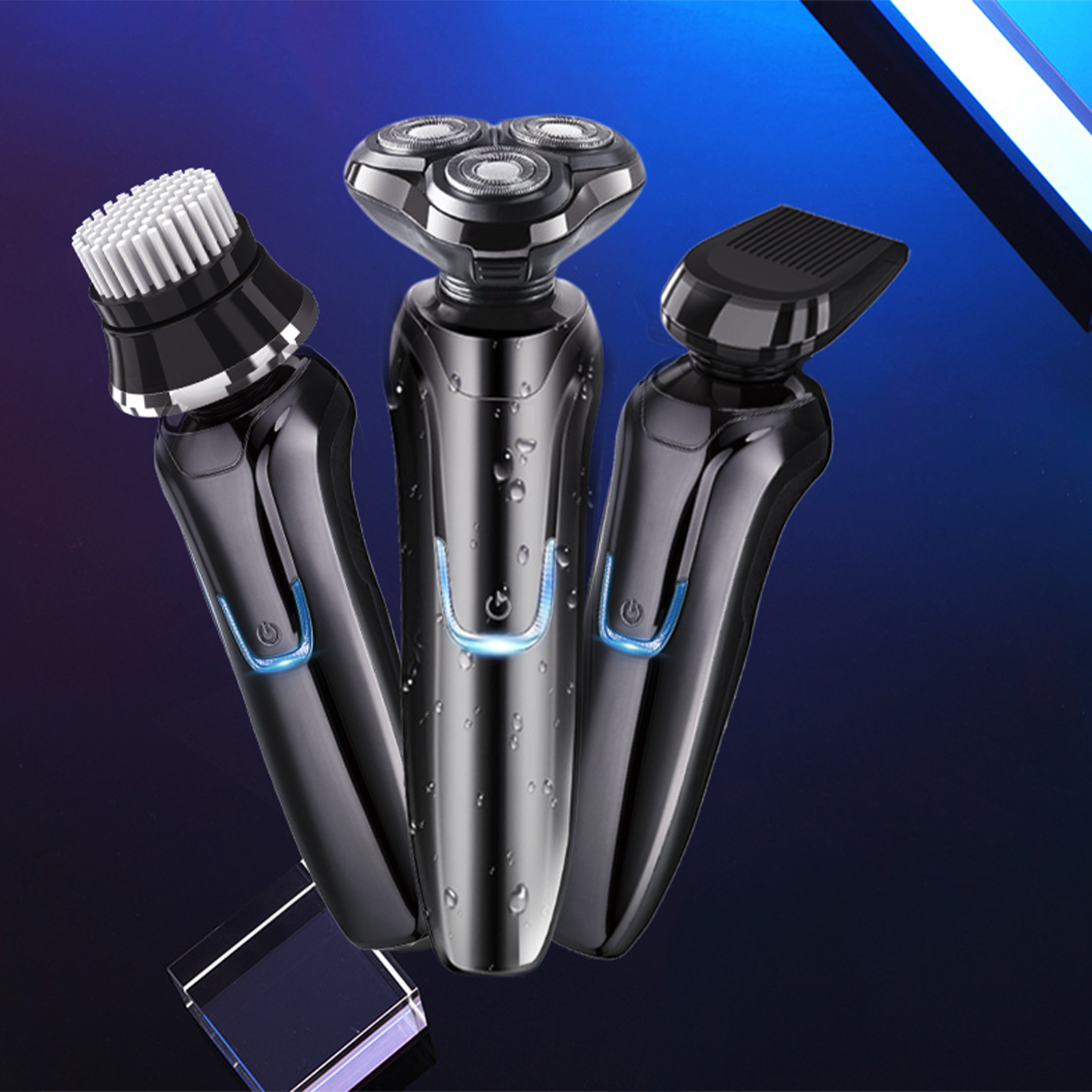 Three Sekoda Shaver tools on a blue gradient background