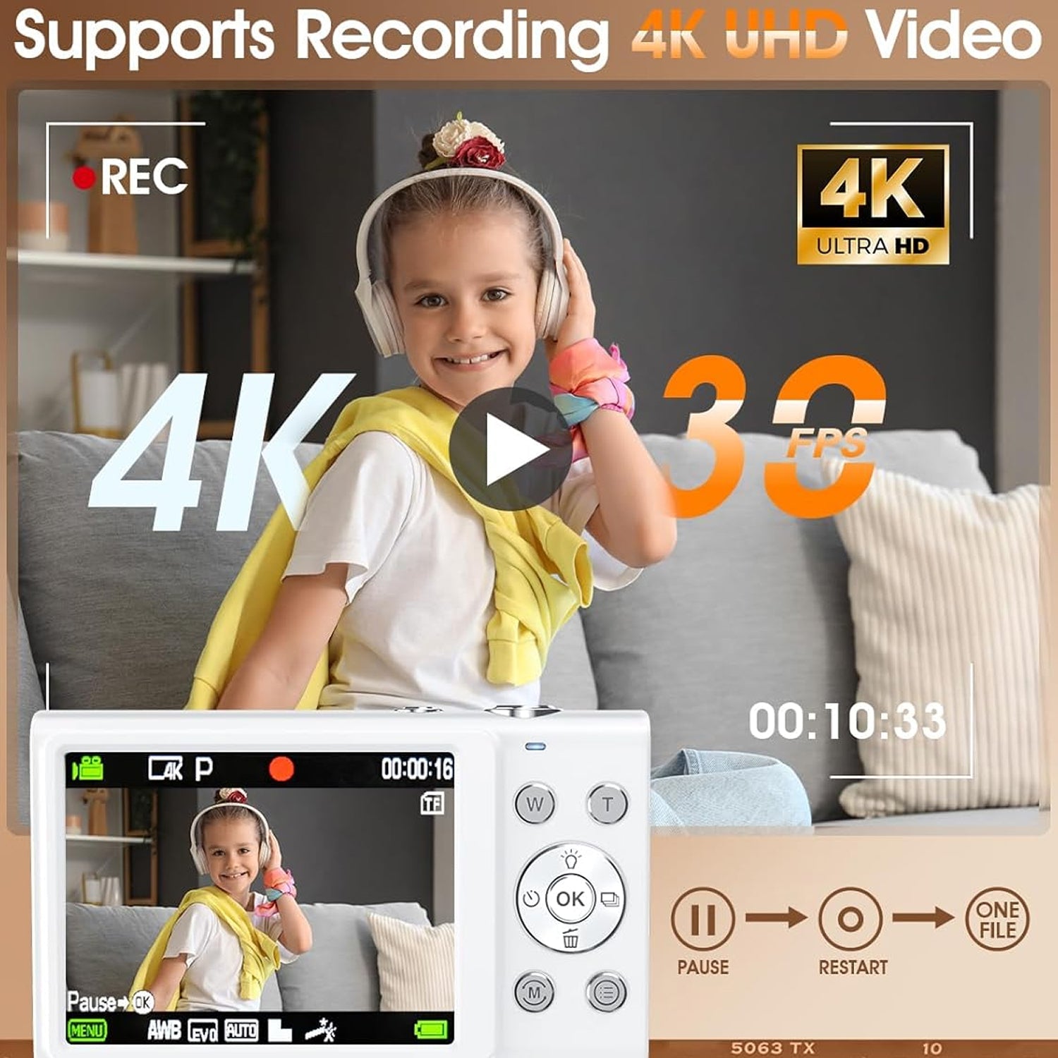 Child with ShotyReal Digital Camera showing 4K UHD video recording capabilities
