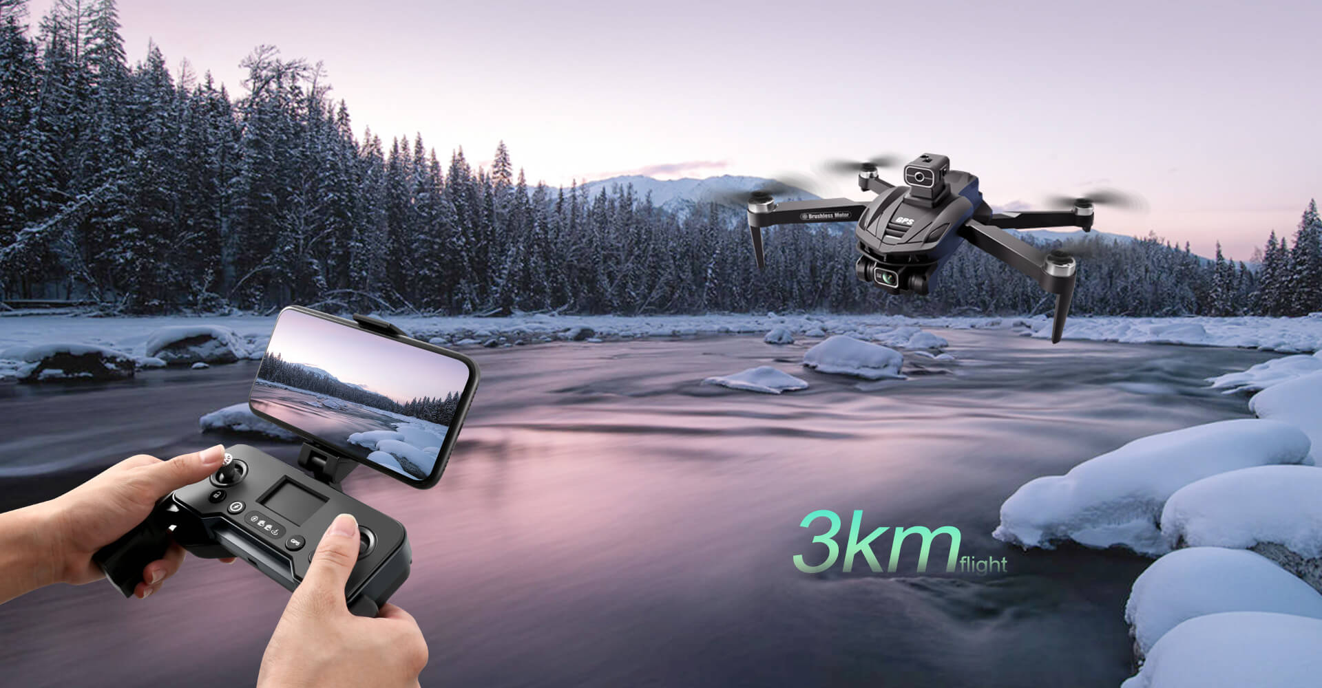 Noventrixa Drone GPS PRO label banner - Pro model features and specifications