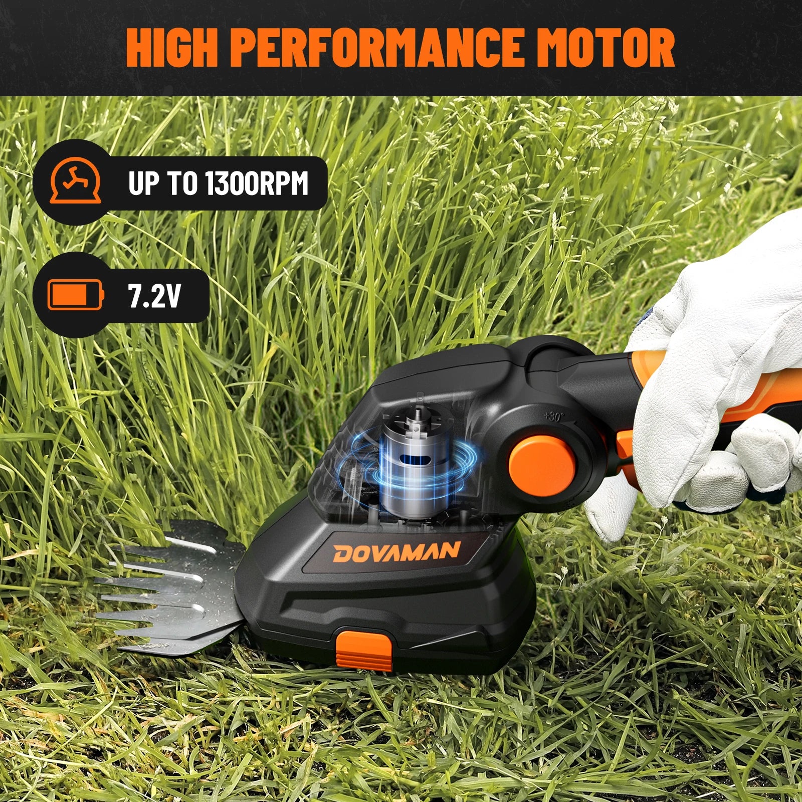 DOVAM 7.2V Cordless Grass Shears