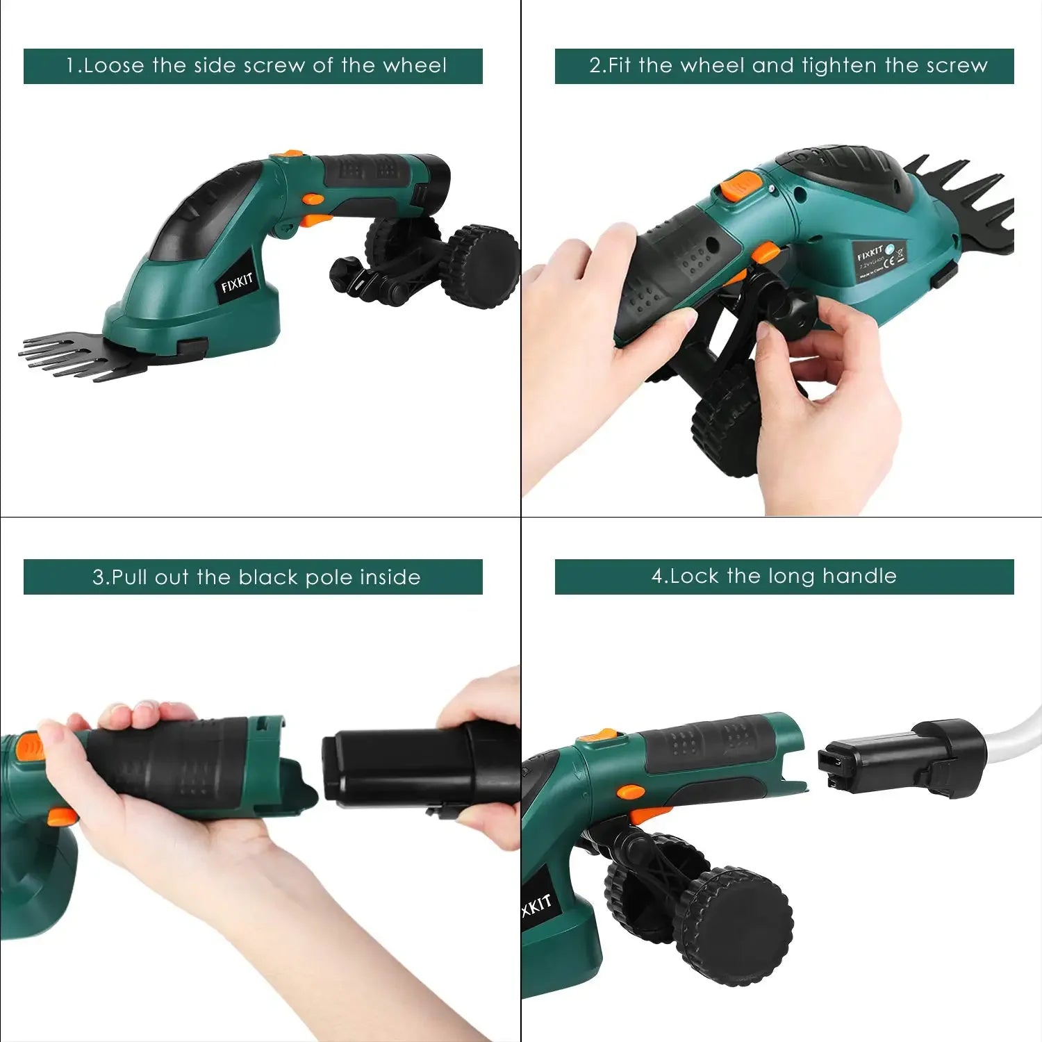 Cordless 2-in-1 Electric Hedge & Grass Trimmer