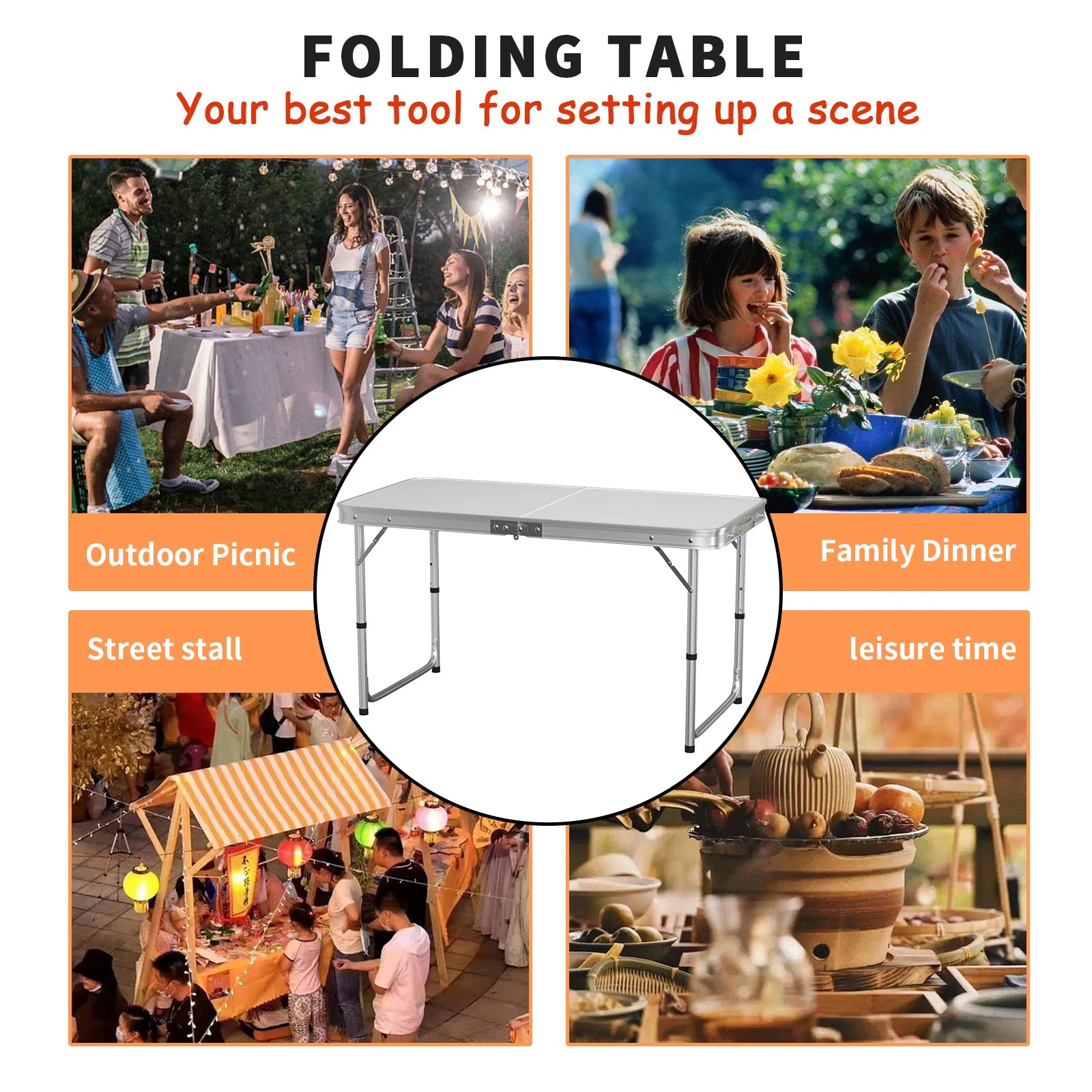 Adjustable Folding Table