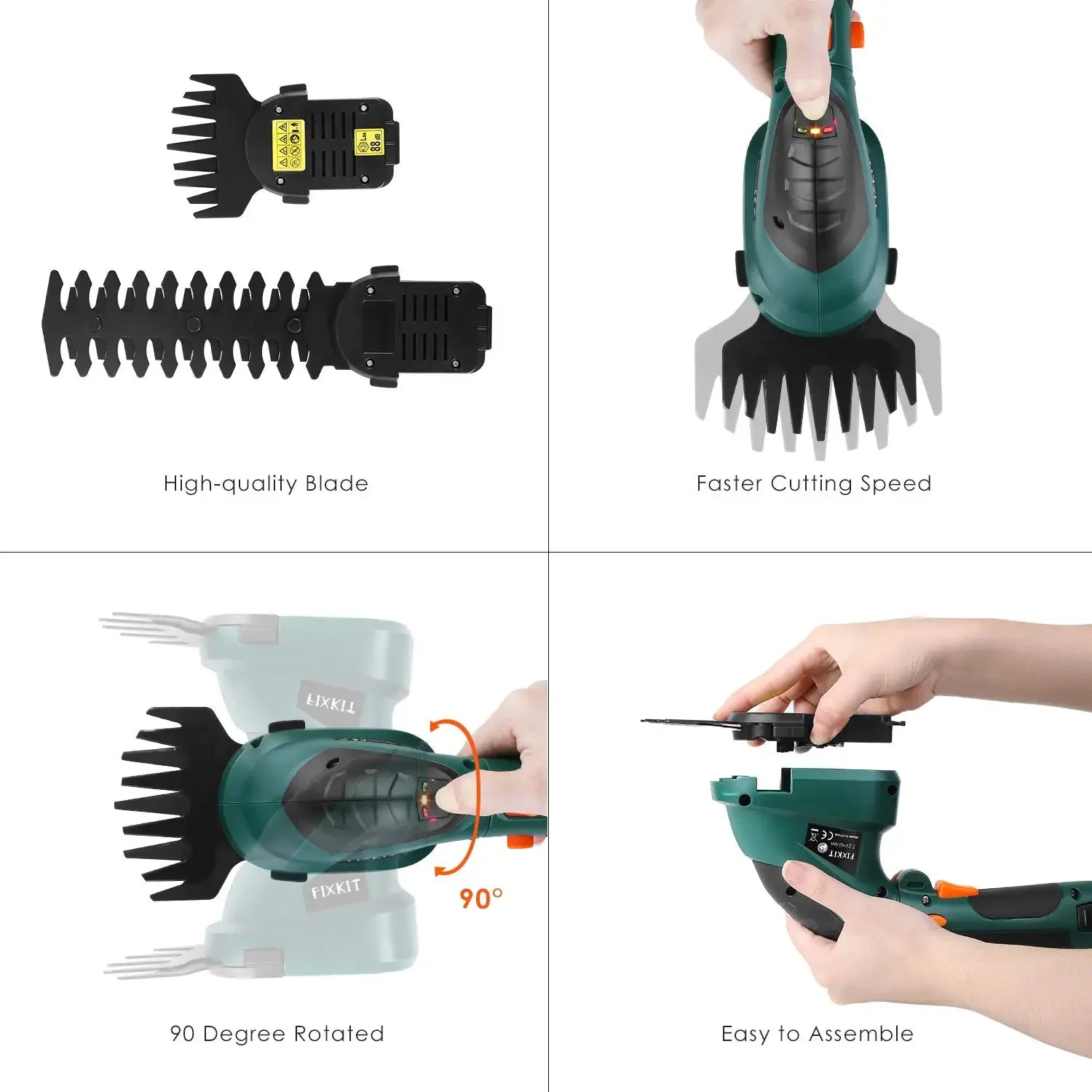 Cordless 2-in-1 Electric Hedge & Grass Trimmer