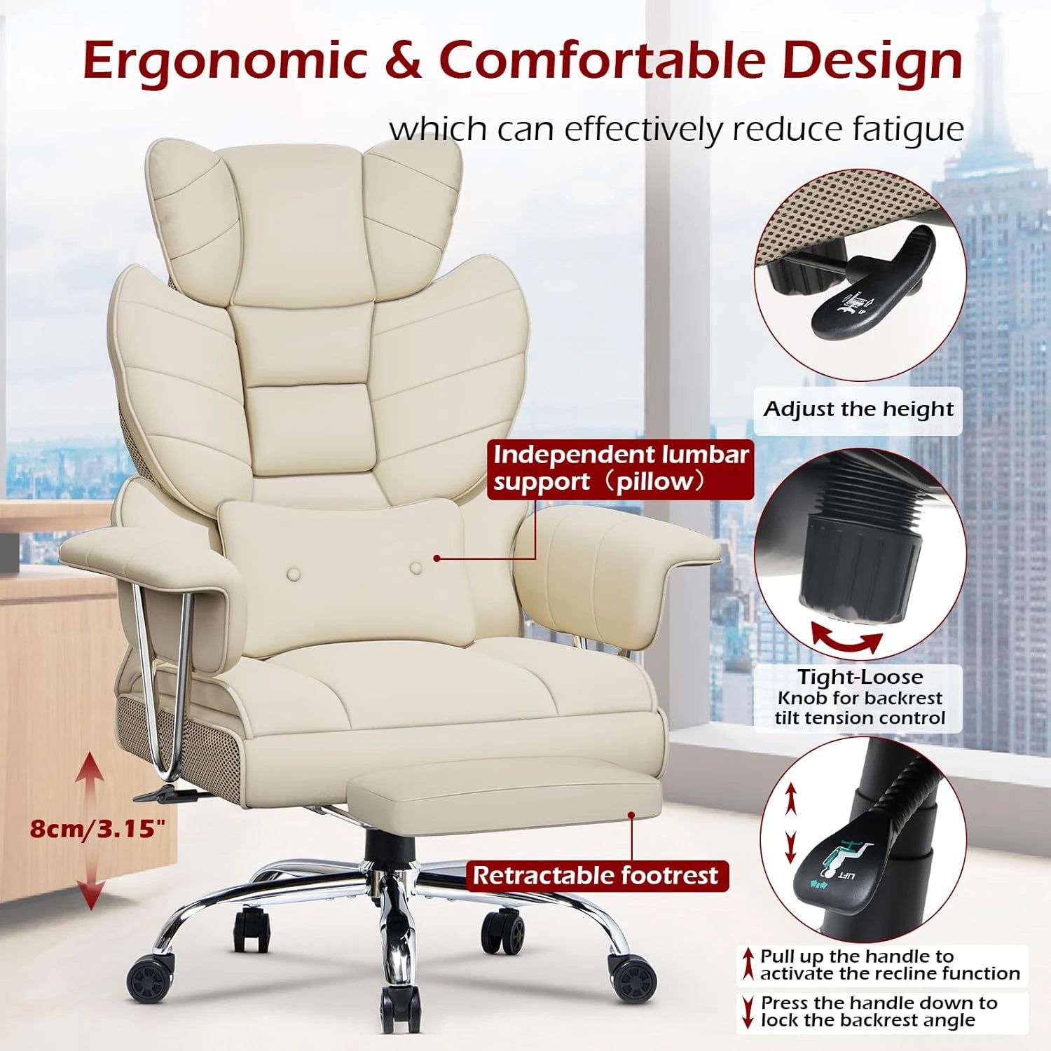 OrthoLuxe Ergonomic Executive Office Chair