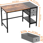 NexaDesk™ Modern Computer Desk with Drawer & Storage Shelves