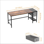 NexaDesk™ Modern Computer Desk with Drawer & Storage Shelves