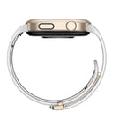 Aegis Dynamic-Oscillometric Smart Blood Pressure Watch with a gold and white band on a white background