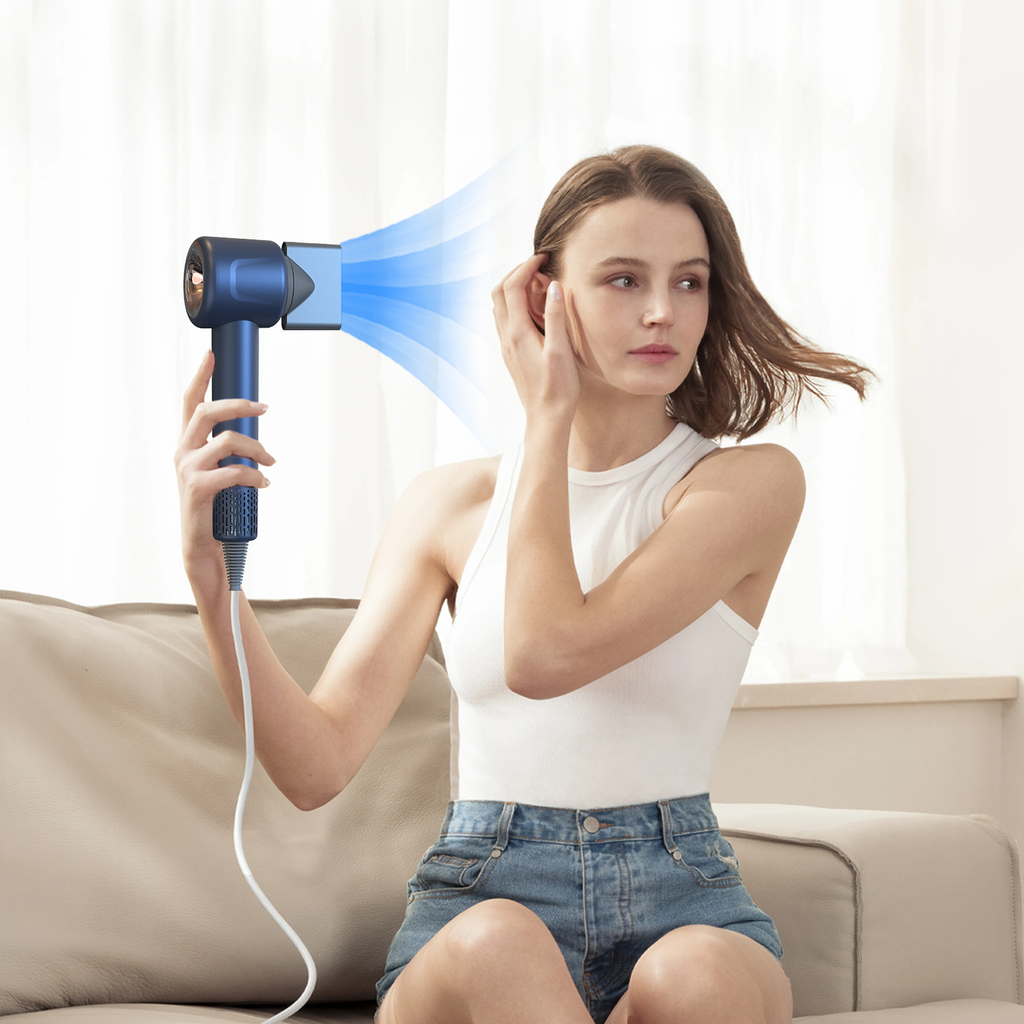 person using Aeqis Hairdryer