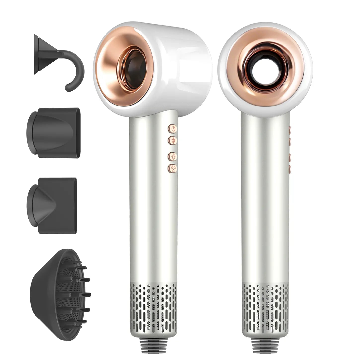 white Aeqis Hairdryer with white background 