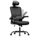 Black Aerivax Ergonomic Office Chair with mesh backrest on a white background