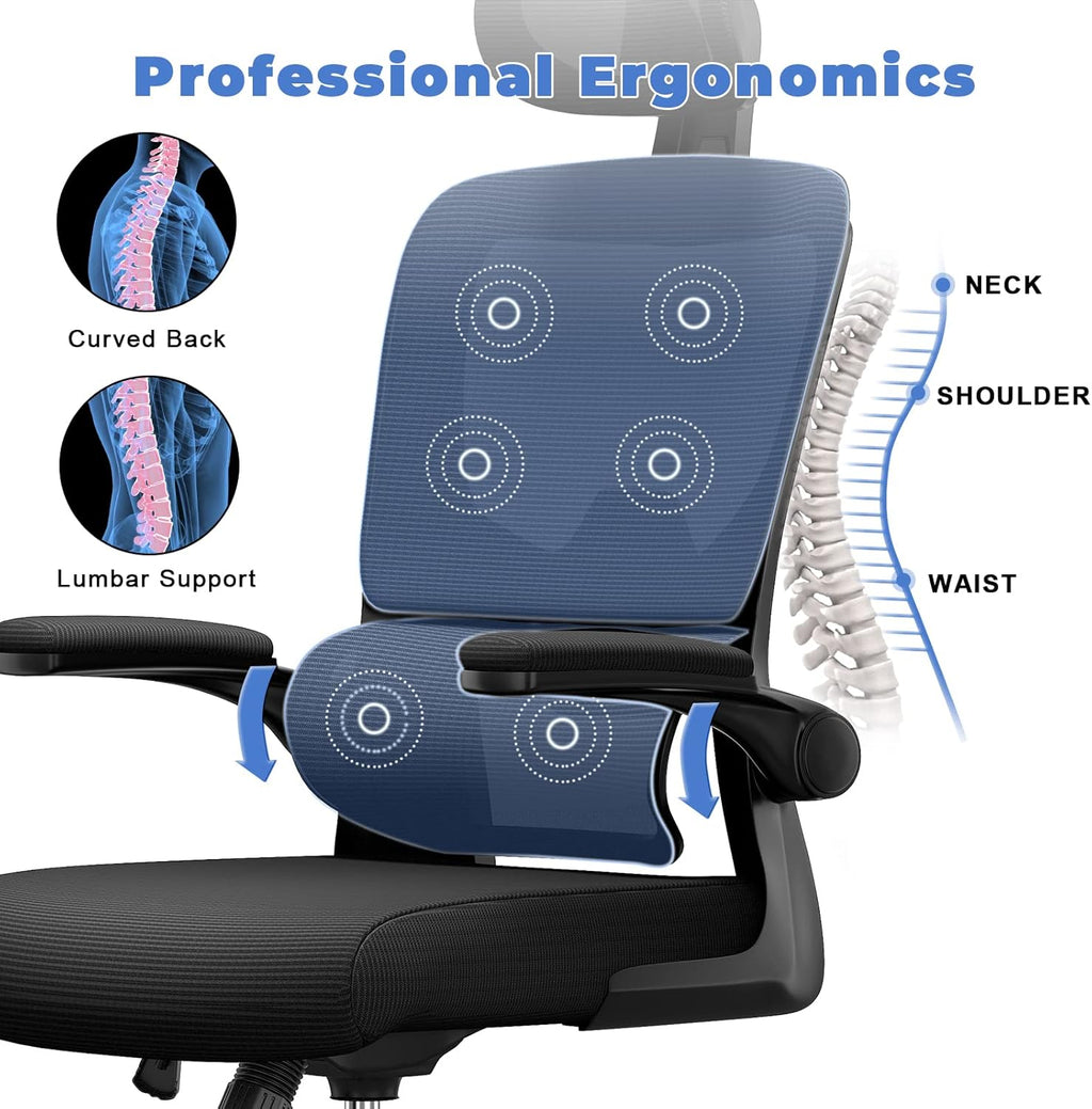 Aerivax ergonomic office chair with massage cushion and professional ergonomics text