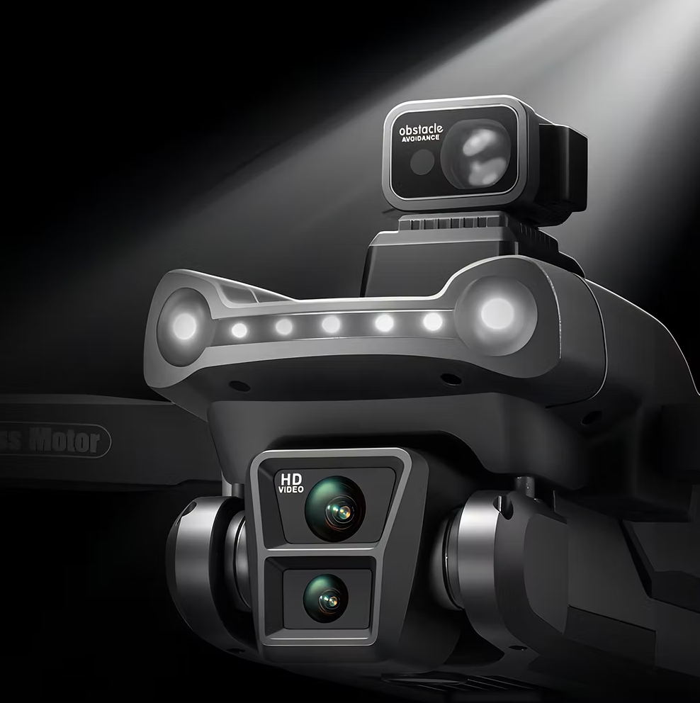 Aerudon Air+ GPS Drone with camera and lights on a dark background