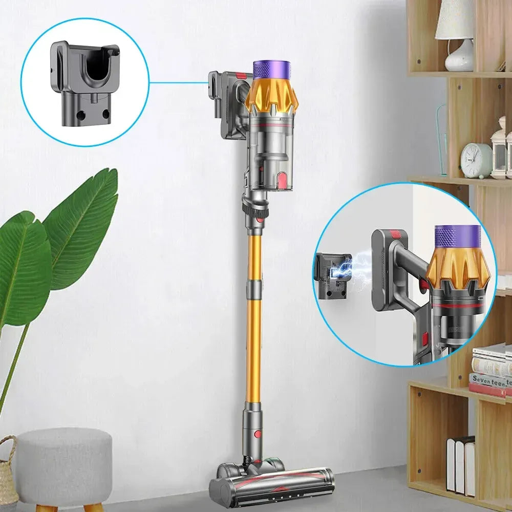 Stylish Aetheros Vacuum with attachments on a white wall background