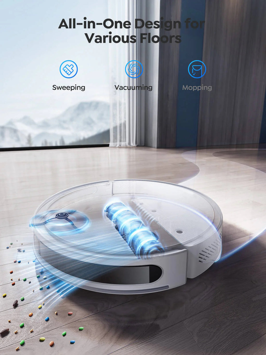 Airvax Robot Vacuum all in one design for various floors