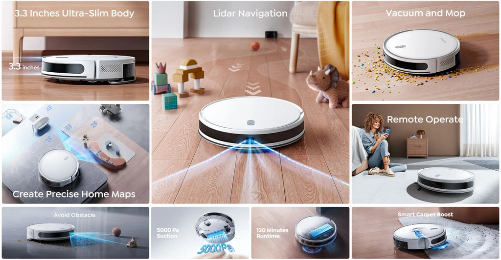 Airvax Robot Vacuum different features 