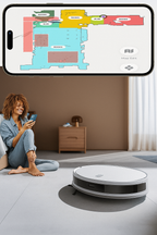 Airvax Robot Vacuum map with smartphone