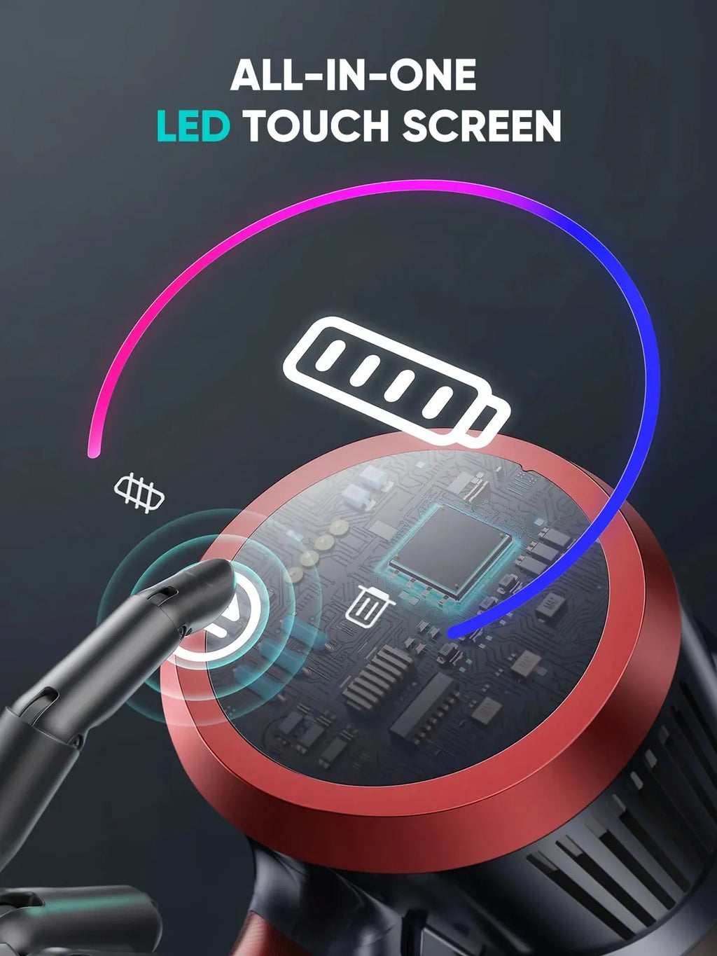 Airvax S13 Pro Cordless Vacuum led touch screen