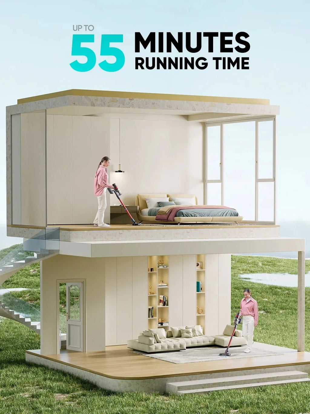 Airvax S13 Cordless Vacuum 55 minutes running time 