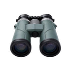 A pair of green AuraLink Binoculars with black eyecups and silver adjustment rings, shown from the front on a plain white background.