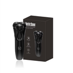Auralink shaver set with packaging, shaver, and accessories on a white background