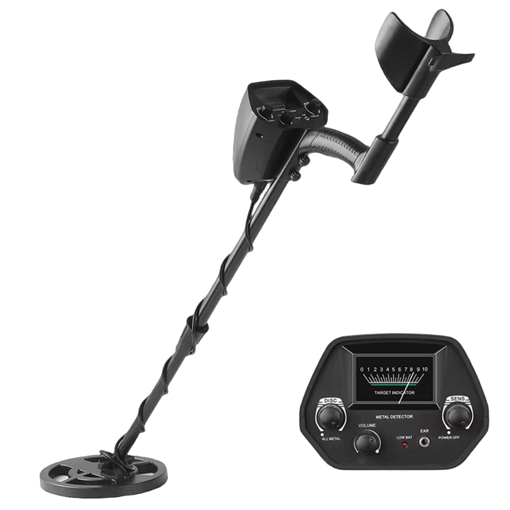Beelines Metal Detector with adjustable head and control panel on a white background