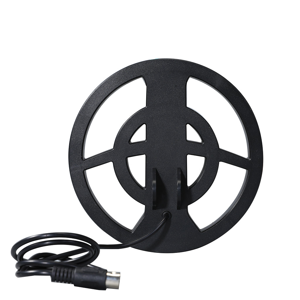 Black Smaven Metal Detector reel with cable on a white background