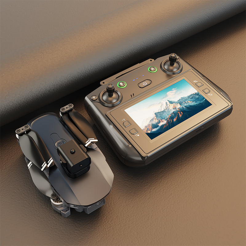 Caracen S186 Pro Max controller with screen displaying a mountainous landscape on a brown background