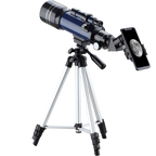 CelesView Telescope with smartphone adapter on a white background