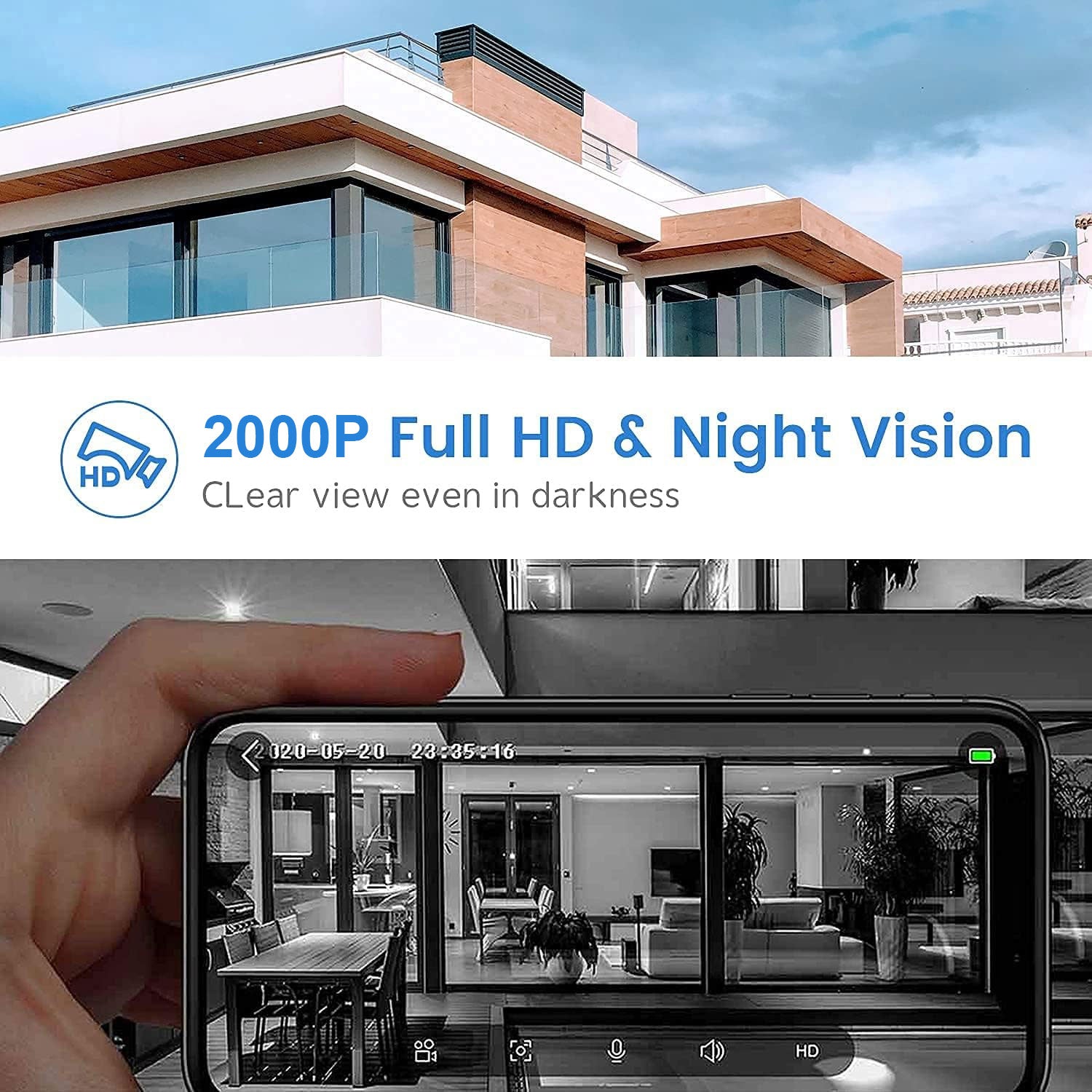Cerrahome S6 Pro Video Doorbell night vision 