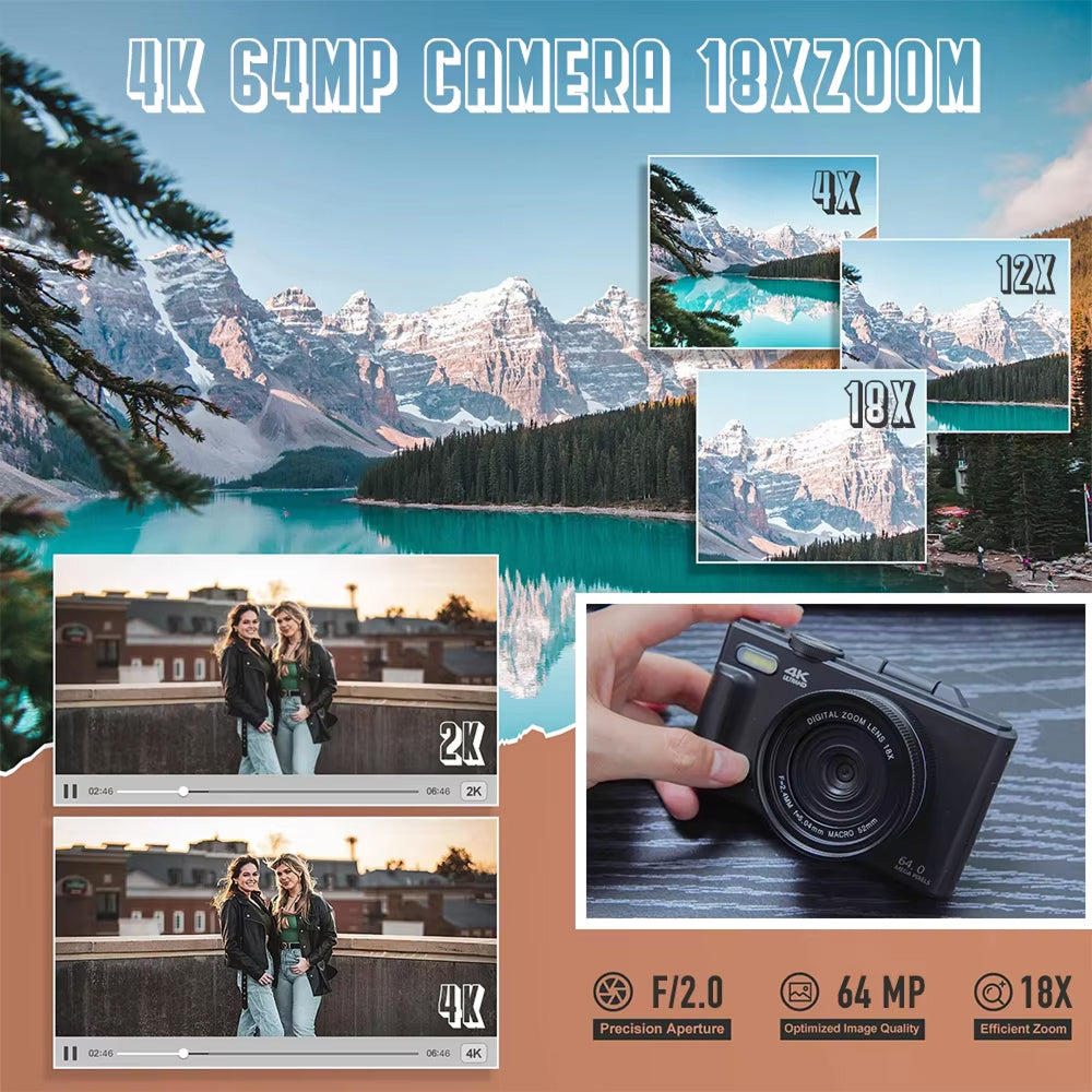 ClickZip Camera advertisement with scenic views and camera features highlighted