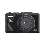 Black ClikEase Digital Camera with 5K Ultra-HD and 75.0 Mega Pixels on a white background