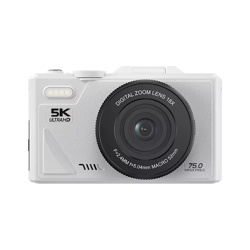 ClikEase Digital Camera with 5K Ultra HD and 75.0 mega pixels on a white background