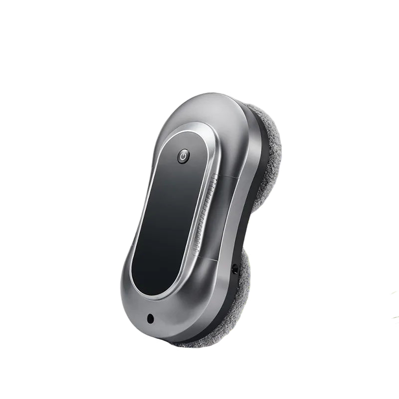 Silver and black Comfylife Window Cleaning Robot device on a white background