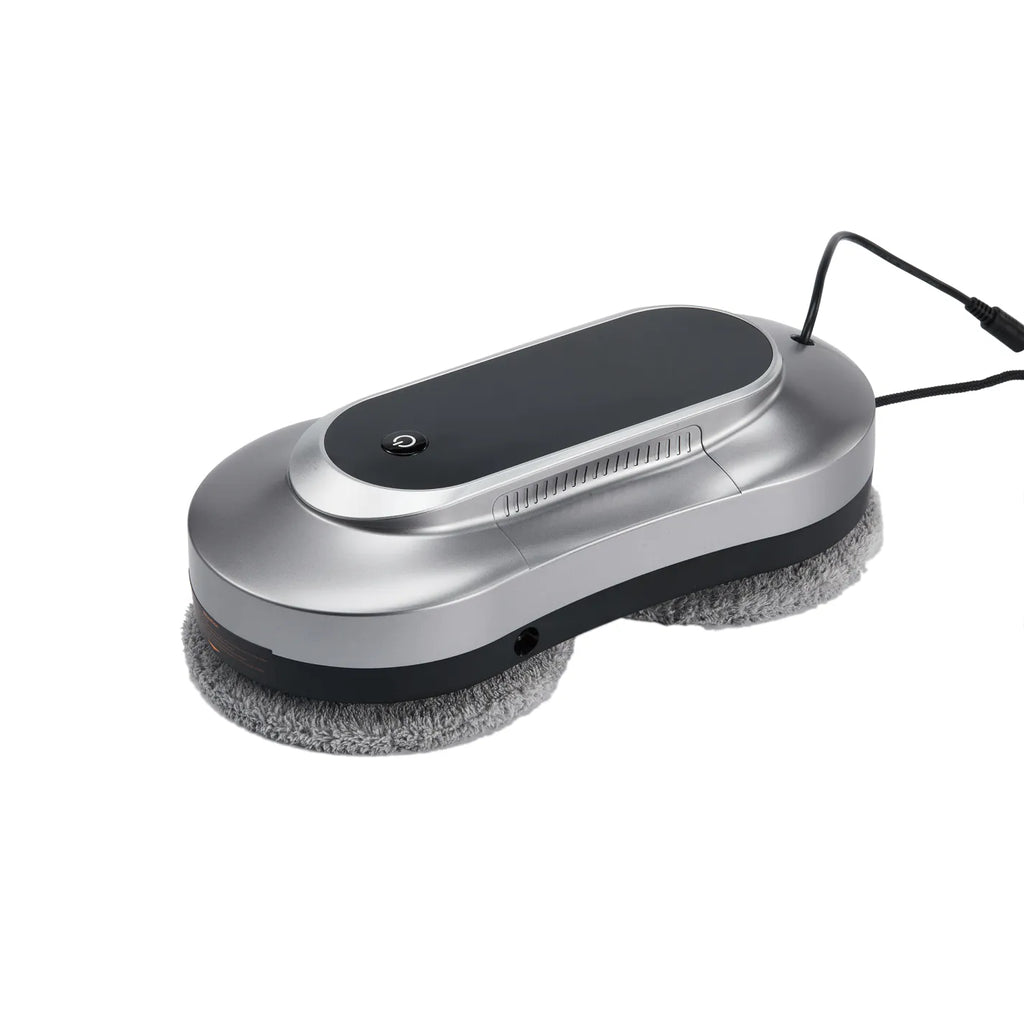 Silver and black floor Comfylife Window Cleaning Robot device on a white background