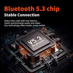 Bluetooth 5.3 chip with circuit board background and promotional text.