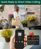 Woman answering a video call outdoors with a phone, followed by a close-up of a phone screen with a video call interface.