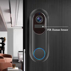 Smart Dooric Pro Doorbell with PIR human sensor on a wooden door