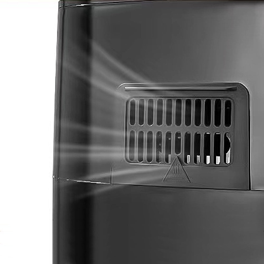 Close-up of a metallic surface with a vent and light reflections