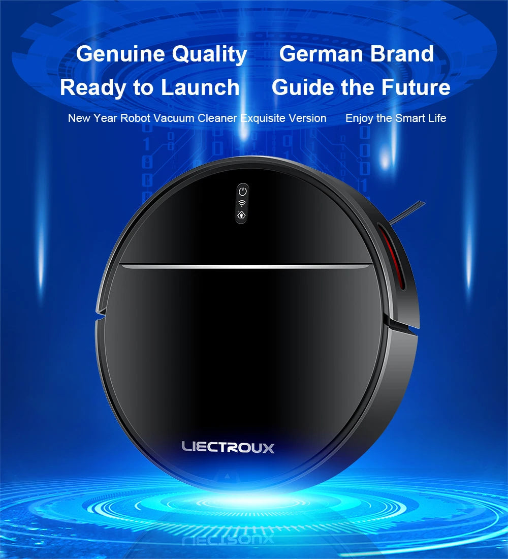 Elarvo M7S Robot Vacuum with LIectroux branding on a blue background