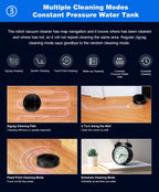 Elarvo M7S Robot Vacuum features with cleaning modes on a blue background
