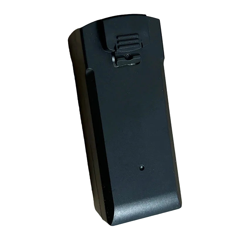 A black Eonvy AIR+ Drone Battery with a textured grip and a small circular detail near the bottom, shown on a plain white background.