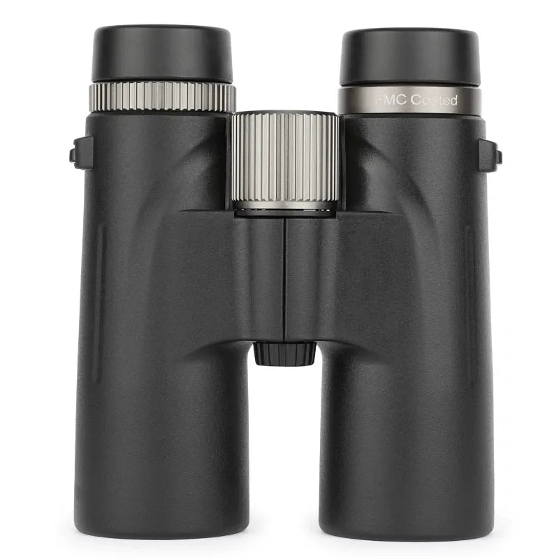 Black Evoluir Binoculars with silver accents on a white background