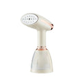 Ezorant Garment Steamer with white and rose gold design on a white background
