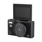 Black Fotyraz Digital Camera with a screen on a white background
