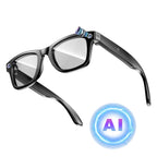 Black Fracix AI Smart Glasses with AI symbol on a white background